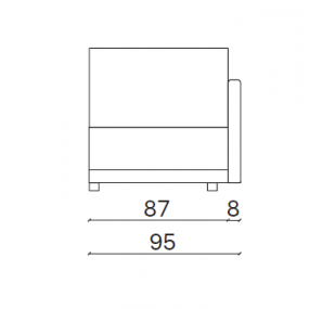 Prvek modulové sestavy Mac s polštáři 95x110x85 cm - pravý D14325