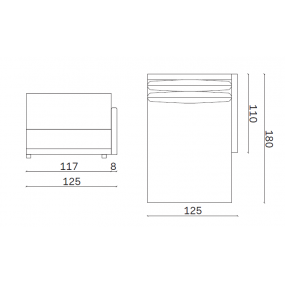 Lenoška Mac s polštáři 125x180x85 cm - pravá D14332