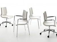 Otočná čalouněná židle na kolečkách s područkami RICCIOLINA 3541 - 2