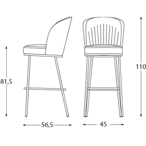 Barová židle ROSE 03980 plisovaná
