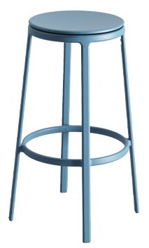 Levně INFINITI - Barová židle ROUND & ROUND s plastovým sedákem - vysoká