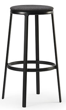 Levně INFINITI - Barová židle ROUND & ROUND s čalouněným sedákem - vysoká