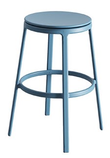 Levně INFINITI - Barová židle ROUND & ROUND s plastovým sedákem - nízká