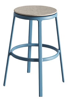 Levně INFINITI - Barová židle ROUND & ROUND s čalouněným sedákem - nízká