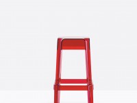 High bar stool RUBIK 580 DS - transparent red - 3