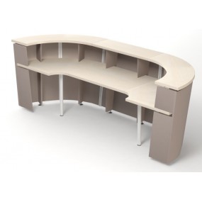 Corner reception desk TERA 335x110x111,5 cm with worktop