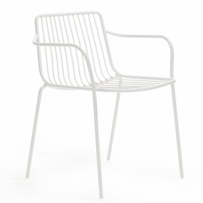 Chair with low back and armrests NOLITA 3655 DS - white