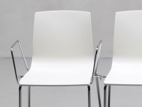 Židle ALICE s područkami - šedá/chrom - 2