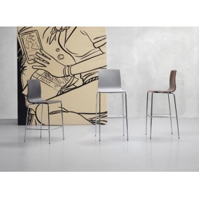 Barová židle ALICE vysoká - antracitová/chrom