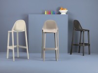 Barová stolička PIU nízka - biela - 2