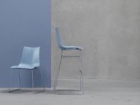 Chair ZEBRA TECHNOPOLYMER with slatted base - white/chrome - 3