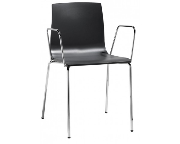 Židle ALICE s područkami - antracitová/chrom