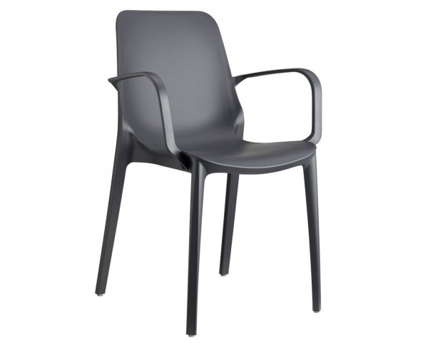 GINEVRA chair with armrests - anthracite