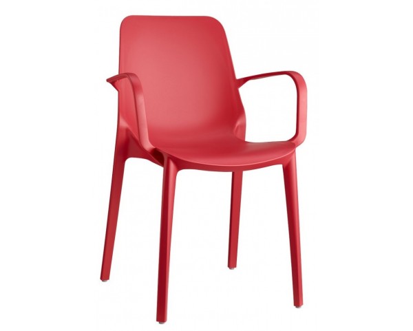GINEVRA chair with armrests - red