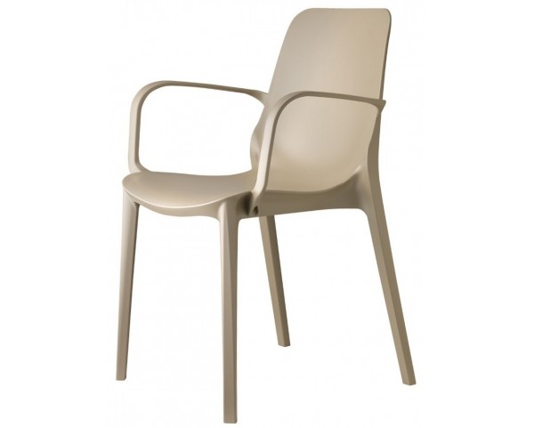 GINEVRA chair with armrests - beige
