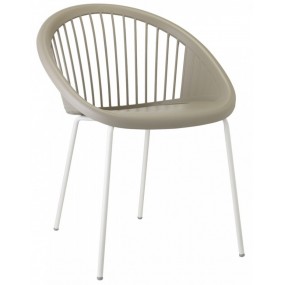 Židle GIULIA - béžová/bílá
