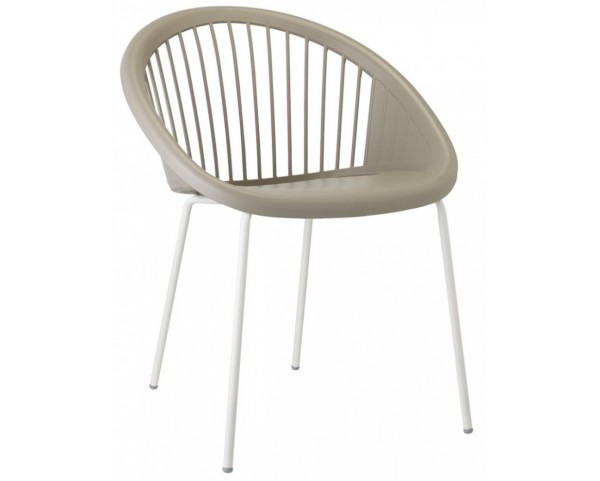 Židle GIULIA - béžová/bílá