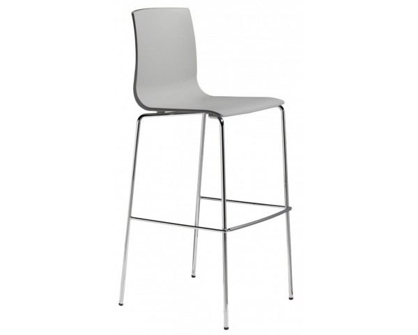 Barová židle ALICE nízká - šedá/chrom