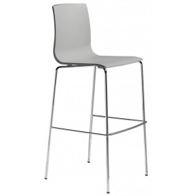 Barová židle ALICE vysoká - šedá/chrom