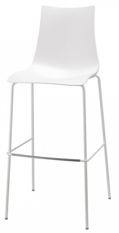SCAB - Barová židle ZEBRA TECHNOPOLYMER nízká - bílá