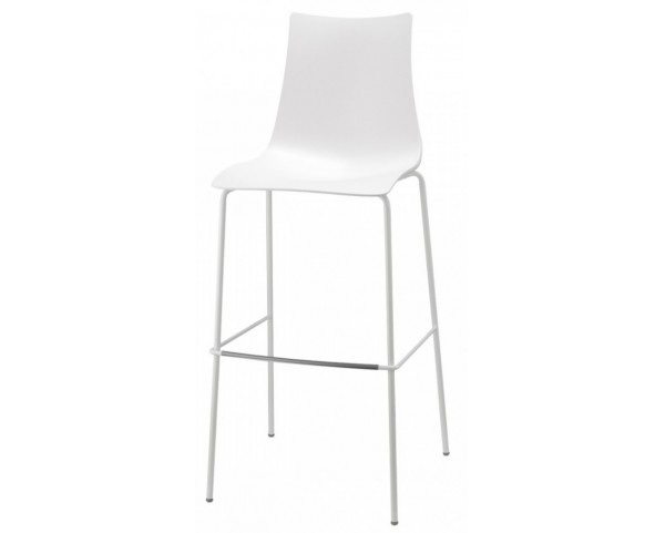 Bar stool ZEBRA TECHNOPOLYMER low - white