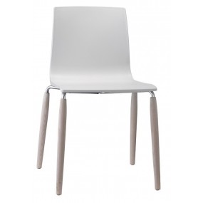 Židle ALICE NATURAL - bílá/jasan