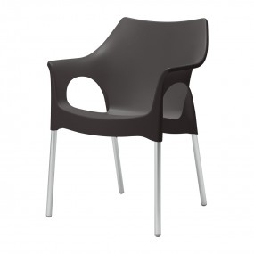 Židle OLA - antracitová/hliník