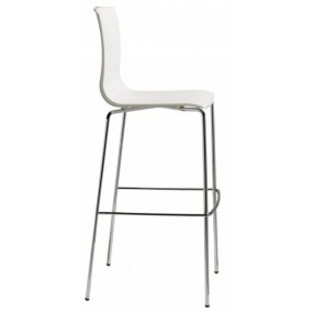 Barová židle ALICE vysoká - bílá/chrom