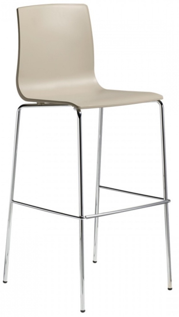 SCAB - Barová židle ALICE nízká - béžová/chrom