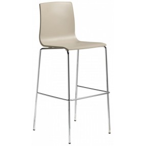Barová židle ALICE nízká - béžová/chrom