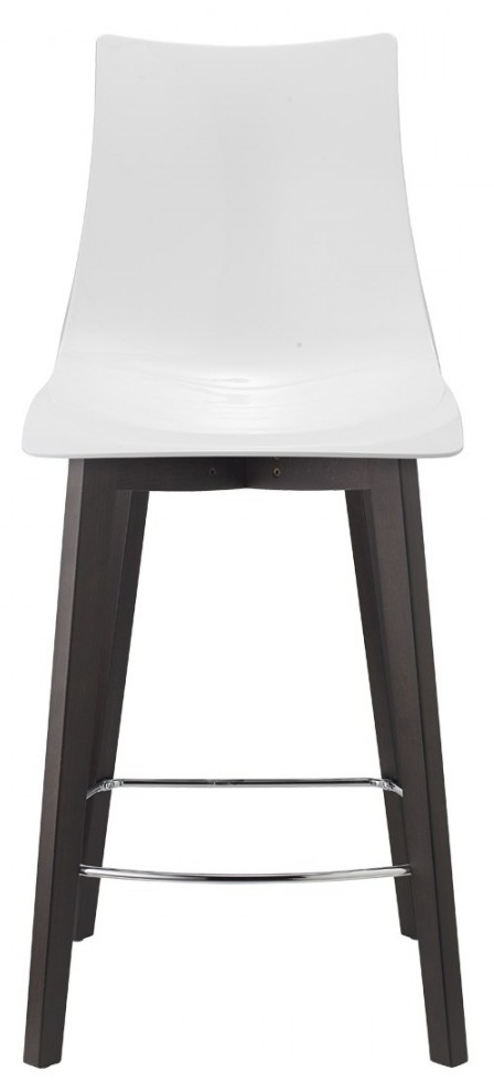 Levně SCAB - Barová židle ZEBRA ANTISHOCK NATURAL vysoká - bílá/wenge