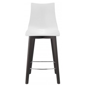 Barová židle ZEBRA ANTISHOCK NATURAL vysoká - bílá/wenge