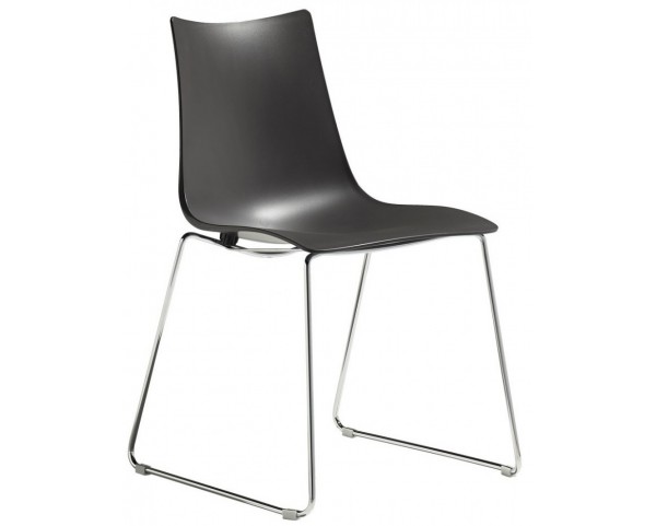 Chair ZEBRA TECHNOPOLYMER with slatted base - anthracite/chrome