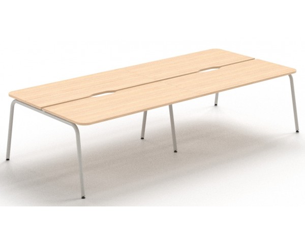 Štvormiestny pracovný stôl ROUND so zaoblenými rohmi 240x144