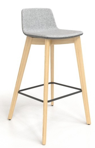 Levně NARBUTAS - Barová židle TWIST&SIT s dřevěnou podnoží