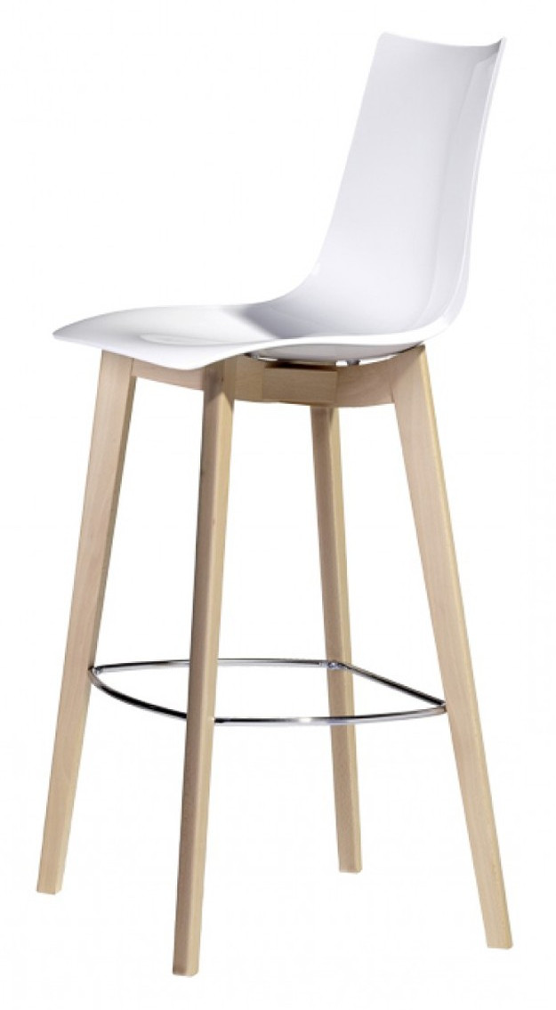 Levně SCAB - Barová židle ZEBRA ANTISHOCK NATURAL nízká - bílá/buk