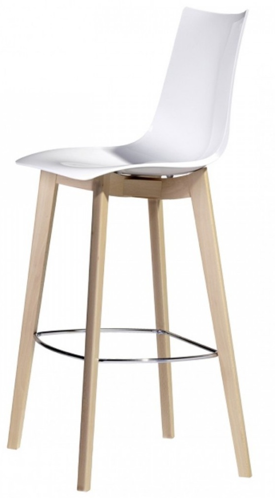 Levně SCAB - Barová židle ZEBRA ANTISHOCK NATURAL vysoká - bílá/buk