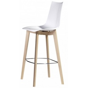 Barová židle ZEBRA ANTISHOCK NATURAL vysoká - bílá/buk