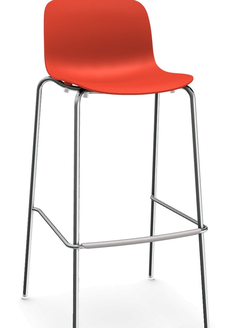 Levně MAGIS - Barová židle TROY s plastovým sedákem a čtyřnohou podnoží