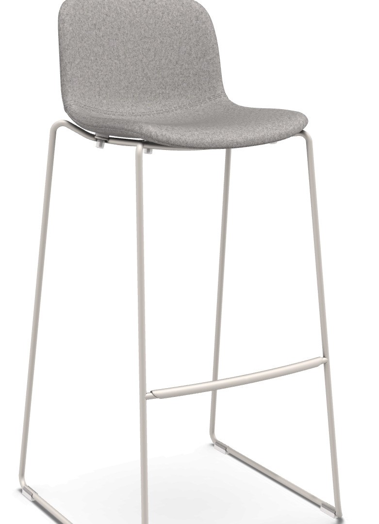 Levně MAGIS - Barová židle TROY s čalouněným sedákem a ližinovou podnoží