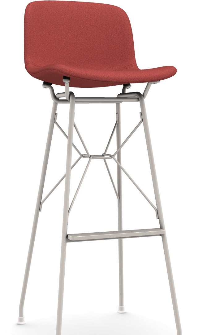 Levně MAGIS - Barová židle TROY WIREFRAME s čalouněným sedákem - vysoká