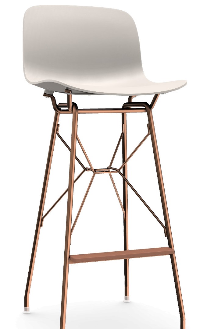 Levně MAGIS - Barová židle TROY WIREFRAME s plastovým sedákem - nízká