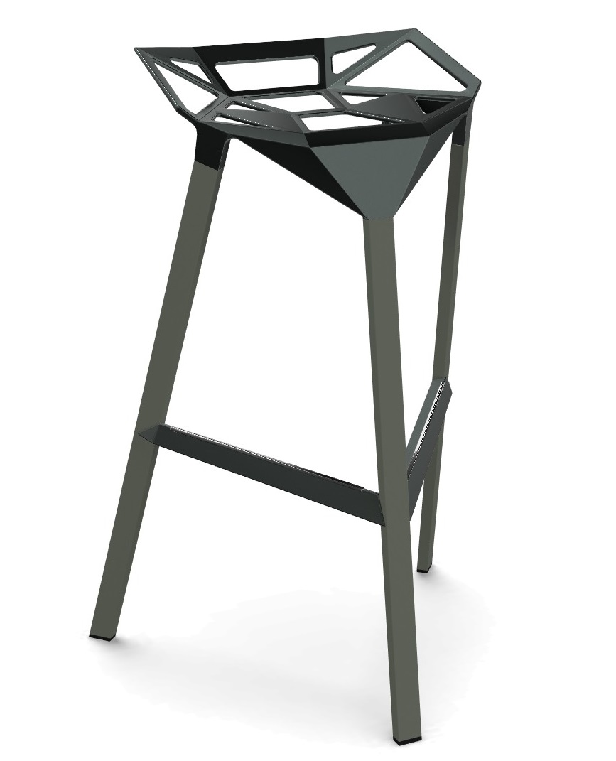 Levně MAGIS - Barová židle STOOL ONE vysoká - šedo zelená