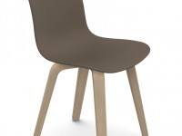 Židle SUBSTANCE s dřevěnou podnoží - jasan / béžová - 2