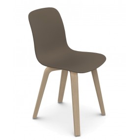 Židle SUBSTANCE s dřevěnou podnoží - jasan / béžová