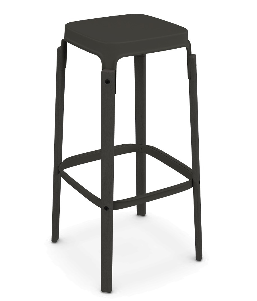 Levně MAGIS - Barová židle STEELWOOD STOOL vysoká - antracitová