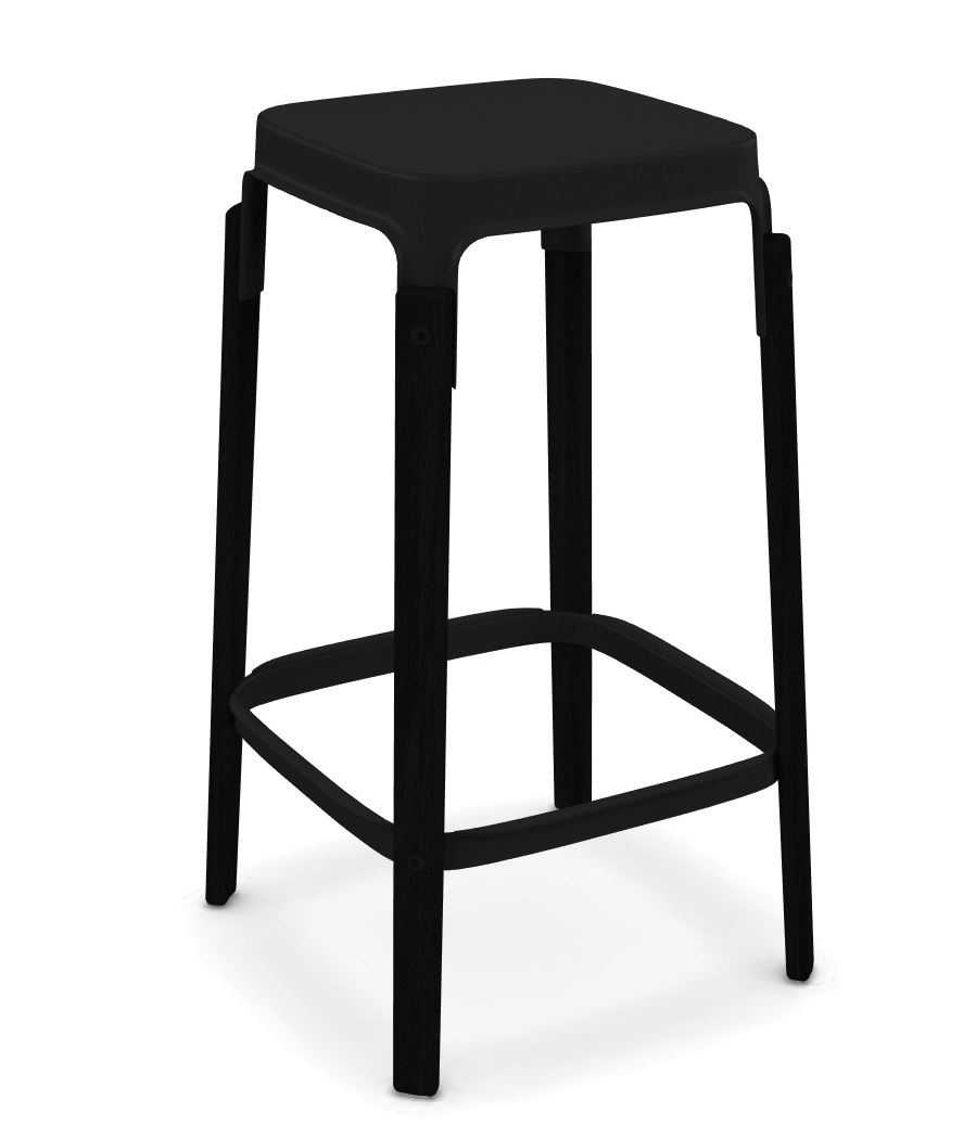 Levně MAGIS - Barová židle STEELWOOD STOOL nízká - černá