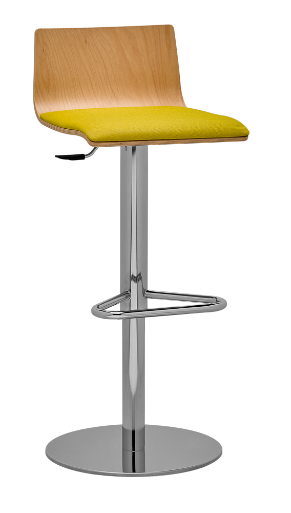 Levně RIM - Barová židle SITTY s čalouněným sedákem a centrální podnoží