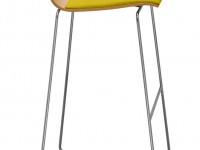 Barová židle SITTY s ližinovou podnoží a čalouněným sedákem - 2