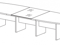 Meeting table ASSET 370,420x120 cm - glass central desk - 2